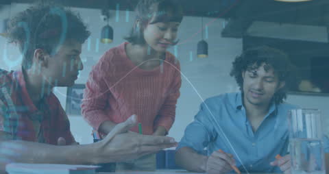 Team Analyzing Financial Data Visualization