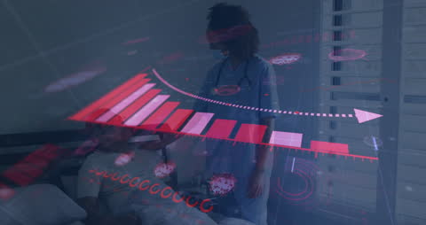 Medical Professional Analyzing Futuristic Health Data Interfaces