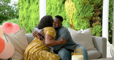 Joyful Anniversary Celebration on Garden Patio