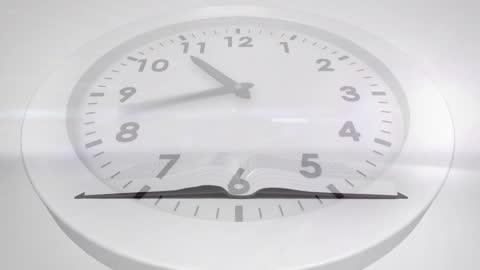 Time Passing Concept with Overlay of Clock and Open Book
