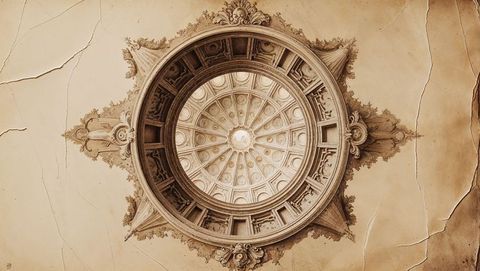 Intricate baroque domed ceiling with central oculus