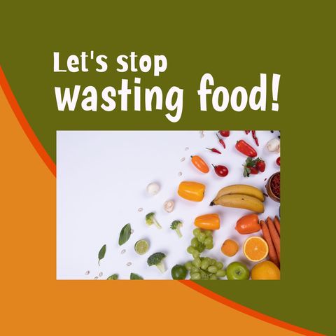 food waste awareness campaign with fresh produce - Download Free Stock Templates Pikwizard.com