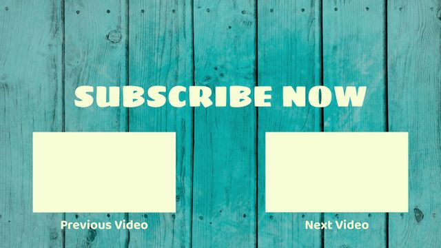 Bright and eye-catching template designed to encourage viewers to subscribe to a YouTube channel. Features placeholders for previous and next video links on a rustic wooden background. Ideal for enhancing viewer engagement, increasing subscribers, and promoting upcoming content.
