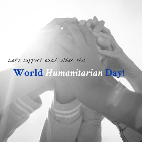 hands united for world humanitarian day support - Download Free Stock Templates Pikwizard.com