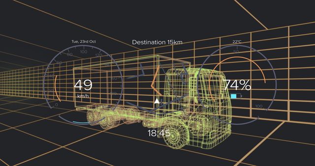 Digital Interface Showing Truck Data with Futuristic HUD - Download Free Stock Images Pikwizard.com