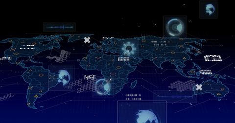 Digital Interface Showing Global Network Connections - Download Free Stock Images Pikwizard.com