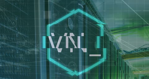 Futuristic NFT Concept with Digital Connections and Servers