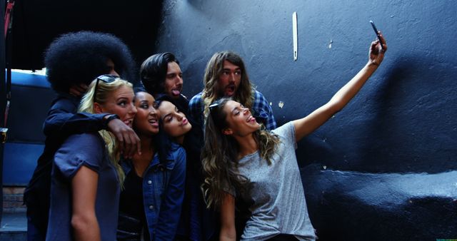 Group of Young Friends Taking Selfie Outdoors - Download Free Stock Images Pikwizard.com