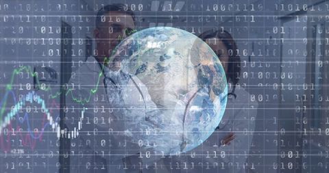 Global Medicine and Digital Interface Concept with Diverse Doctors