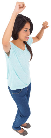 Smiling Woman Celebrating Victory Transparent Background - Download Free Stock Videos Pikwizard.com