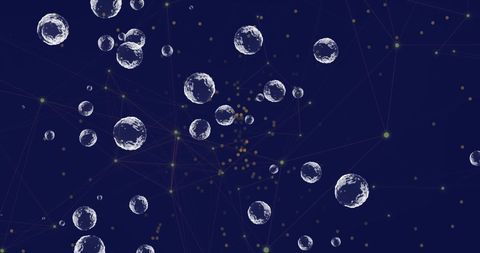 Digital Network Background with Floating Transparent Bubbles - Download Free Stock Images Pikwizard.com