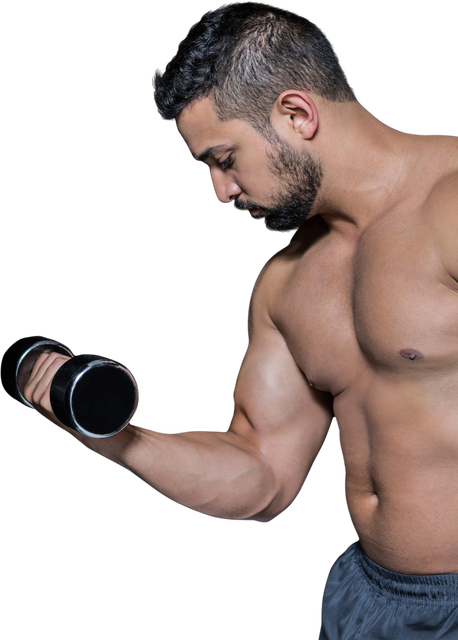 Strong Hispanic Man Lifting Dumbbells on Transparent Background - Download Free Stock Videos Pikwizard.com