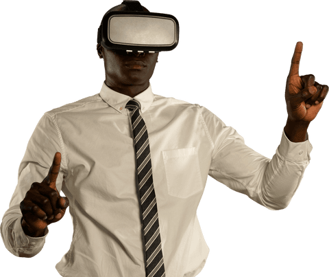 transparent virtual reality experience with enthusiastic user interacting - Download Free Stock Videos Pikwizard.com