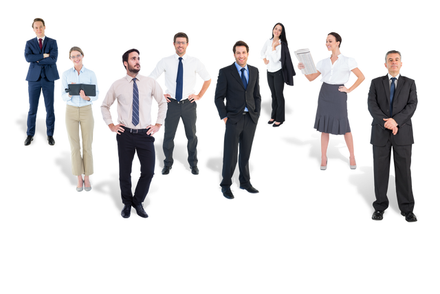 Transparent Background Diverse Business Team Standing Confidently - Download Free Stock Videos Pikwizard.com