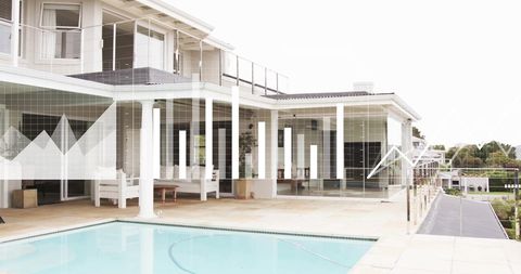 Modern House with Financial Graphs in Data Analytics Concept - Download Free Stock Images Pikwizard.com