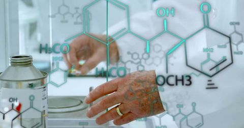 Chemist Analyzing Molecular Structures in Laboratory