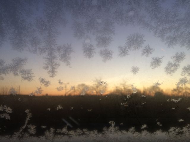 Frosty Window at Dawn Showing Winter Scene - Download Free Stock Photos Pikwizard.com