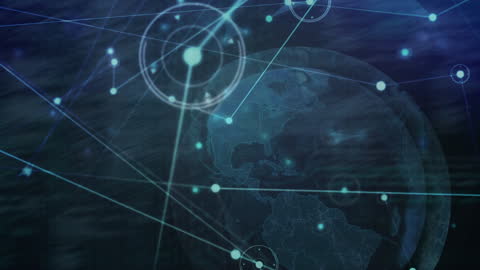 Global Network Connections in Digital Earth Illustration