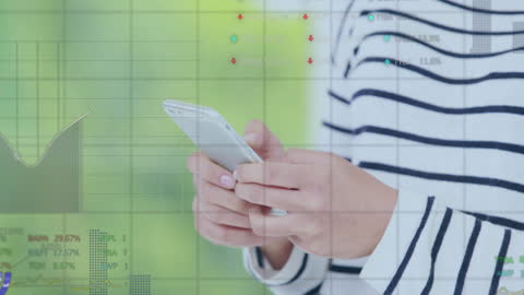 Businesswoman Analyzing Data on Smartphone