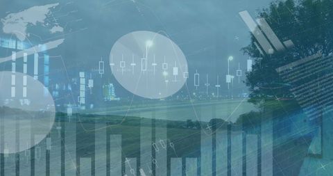 Graphs and Charts Overlay on Urban Traffic Timelapse