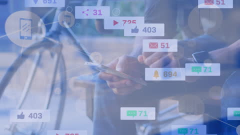 Digital Connectivity Concept with Smartphone and Social Media Notifications