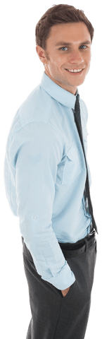 transparent happy businessman smiling with hand in pocket - Download Free Stock Videos Pikwizard.com