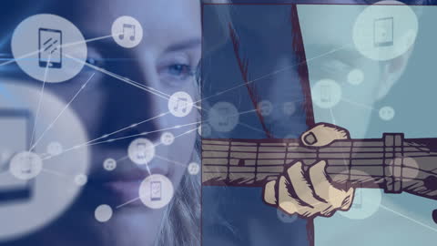 Futuristic Technology Network Overlay Concept