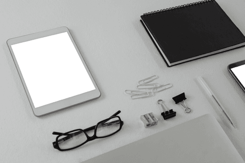 transparent office supplies arrangement on white background - Download Free Stock Videos Pikwizard.com