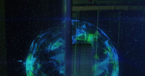 Innovative Digital Globe Over Modern Server Room - Download Free Stock Images Pikwizard.com