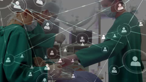 Surgeons with Connected Network Visualized Concept