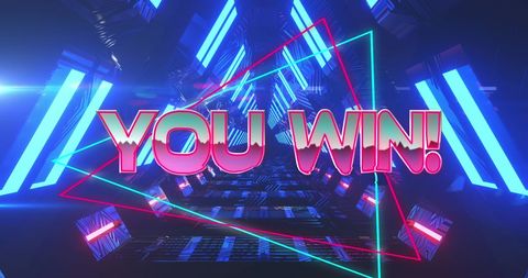 You Win Digital Tunnel Animation Background for Gaming - Download Free Stock Images Pikwizard.com