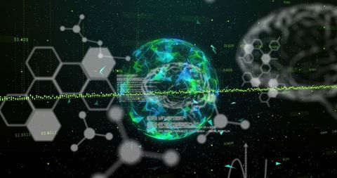 Medical Data Processing: Plexus Networks on Digital Globe Visualization - Download Free Stock Images Pikwizard.com