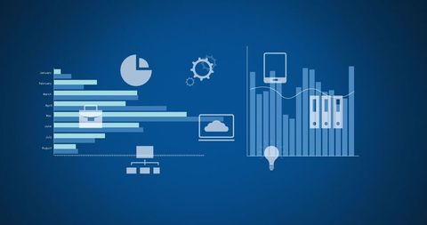 Digital Graphics Representing Diverse Financial Data and Analytics