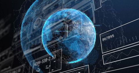 Digital Globular Interface with Data Metrics - Download Free Stock Images Pikwizard.com