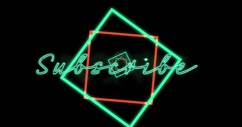 Retro Futuristic Subscribe Neon Text over Geometric Shapes - Download Free Stock Images Pikwizard.com