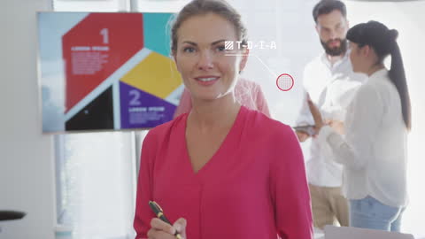 Modern Business Office with Interactive Digital Interface