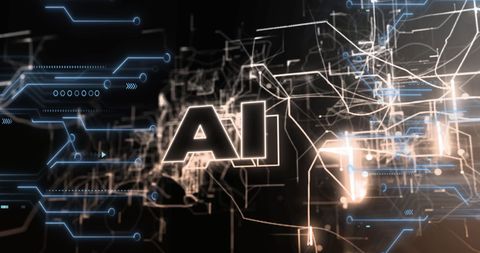 futuristic interface highlighting artificial intelligence concept - Download Free Stock Images Pikwizard.com