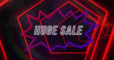 Dynamic Neon Huge Sale Cyber Event Promotion
