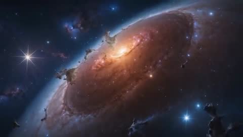 Spiral Galaxy with Dust Pillars in Deep Space