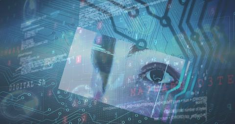 Futuristic Digital Eye Displaying Cybersecurity Innovation - Download Free Stock Images Pikwizard.com