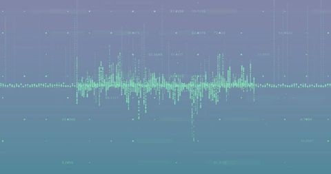 Digital data waves on blue background illustrating analytics