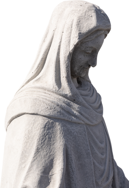 Weathered Virgin Mary Sculpture on Transparent Background - Download Free Stock Videos Pikwizard.com