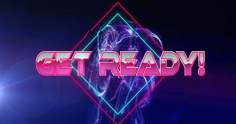 Futuristic Marathon Neon Sign with Digital Wave - Download Free Stock Images Pikwizard.com