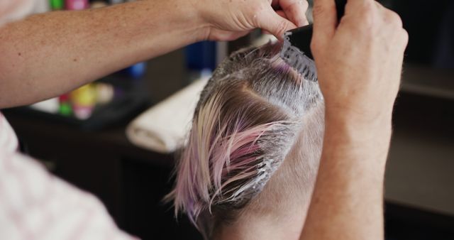 Professional Hairdresser Applying Hair Dye to Short Hairstyle - Download Free Stock Images Pikwizard.com