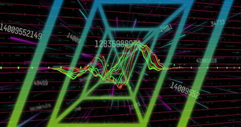 Neon Tunnel Immersive Data Processing Visualization - Download Free Stock Images Pikwizard.com