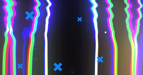 Vibrant digital data transmission with glowing effects