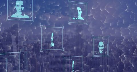 Digital data processing in modern cityscape