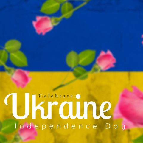 ukraine independence day celebration with roses and flag - Download Free Stock Templates Pikwizard.com