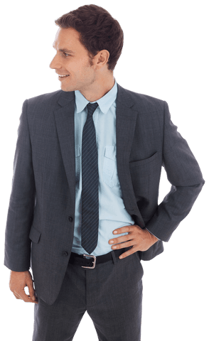 Cheerful Businessman Transparent Background Professional Attire