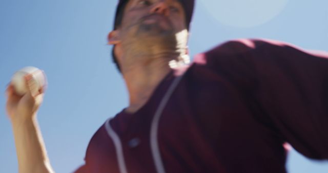 Motion Blur Close-up of Baseball Pitcher Throwing Ball - Download Free Stock Images Pikwizard.com